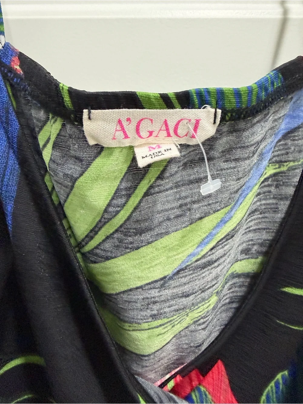 ☀️ a'gaci NWOT - Black Multi Tropical Slip Dress - Picture 5 of 6
